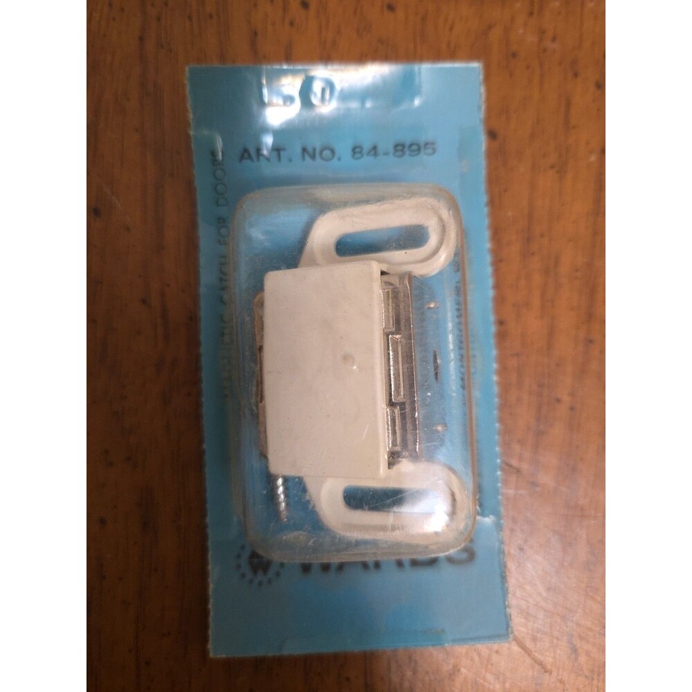 Wards White Magnetic Door Catch And Strike Set Vintage